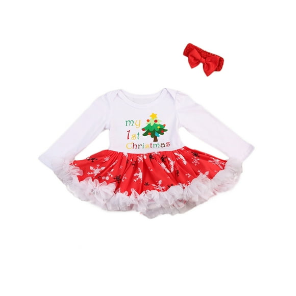 Christmas Baby Girl Costume Fancy Dress Outfit 1st Christmas Tutu 2 pc Set Christmas Baby Girl Costume Fancy Dress Outfit 1st Christmas Tutu 2 pc Set